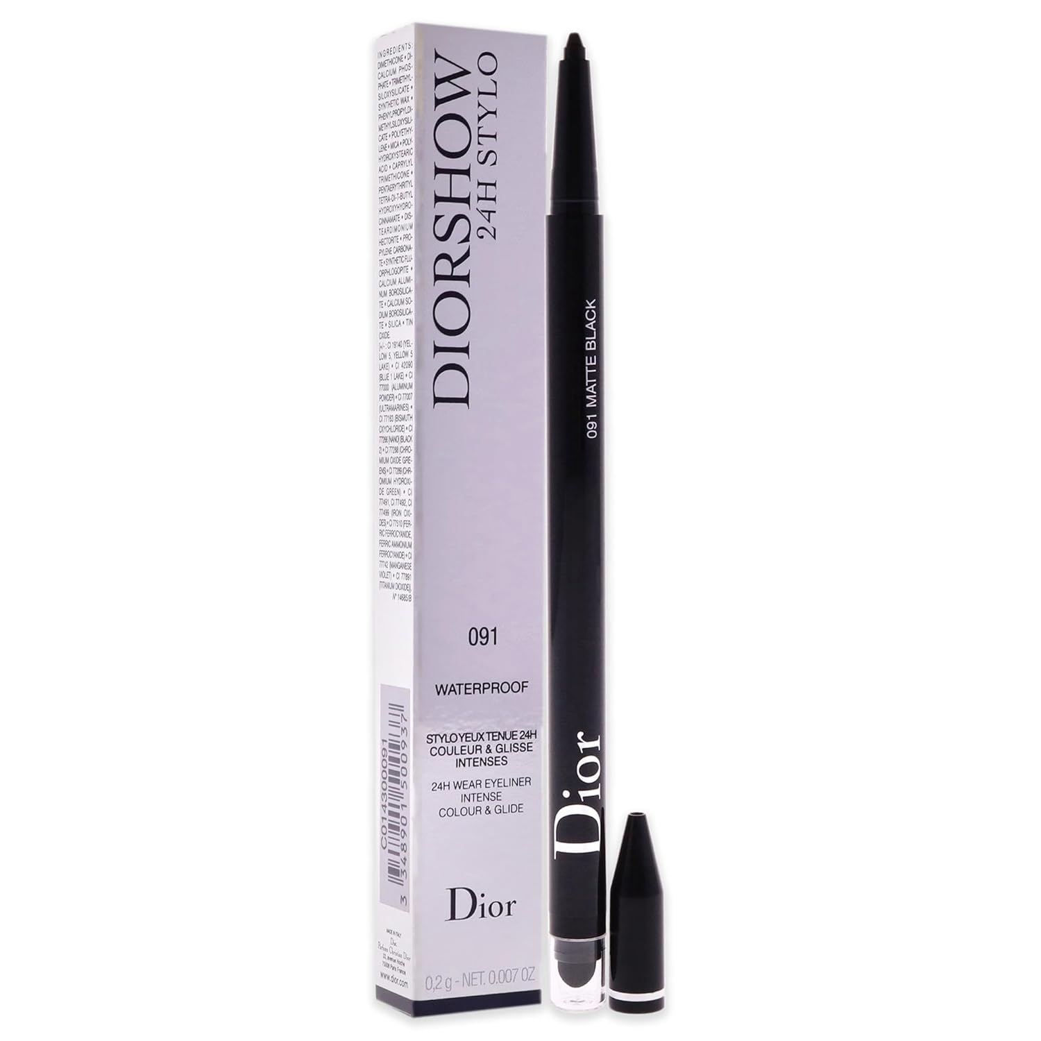مداد چشم ضد آب Christian Dior Diorshow 24H Stylo Waterproof Eyeliner # 091 Matte Black | با ماندگاری ۲۴ ساعته و رنگ مات عمیق