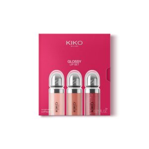 ست لب و برق لب KIKO Milano Glossy Lip Set 03 | پک ۳ عددی با خاصیت حجم‌دهندگی سه بعدی و مرطوب‌کنندگی لب