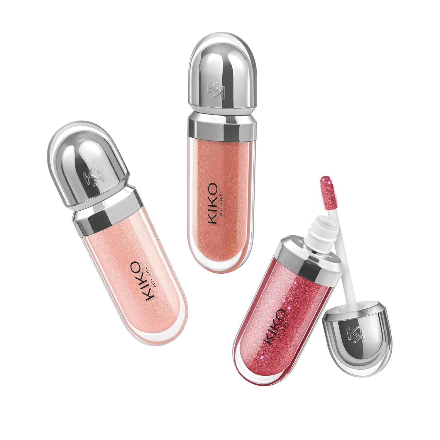 ست لب و برق لب KIKO Milano Glossy Lip Set 03 | پک ۳ عددی با خاصیت حجمدهندگی سه بعدی و مرطوبکنندگی لب