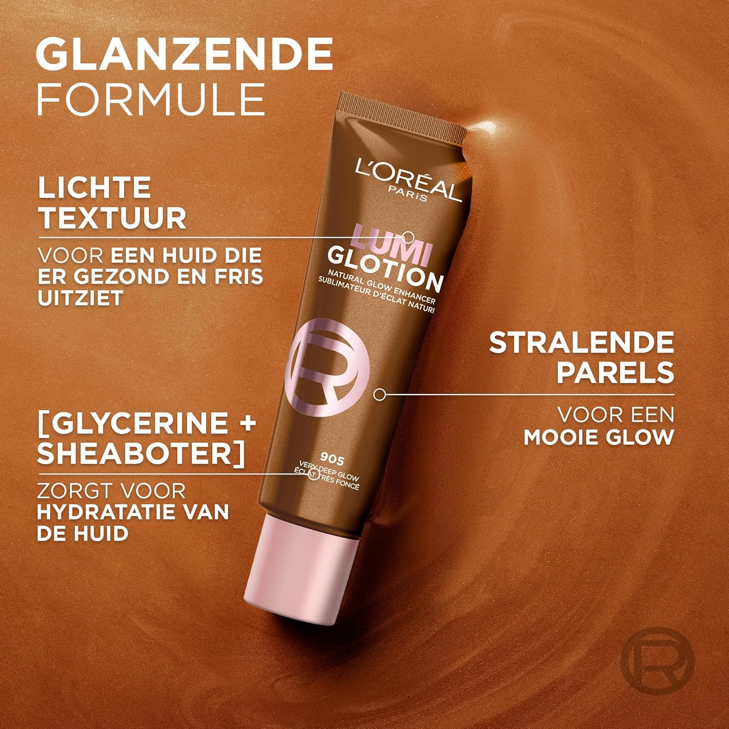 هایلایتر مایع صورت و بدن L’Oréal Paris Perfect Match Lumi Glotion | حاوی گلیسیرین و شیباتر برای درخشش طبیعی پوست (شماره 902)