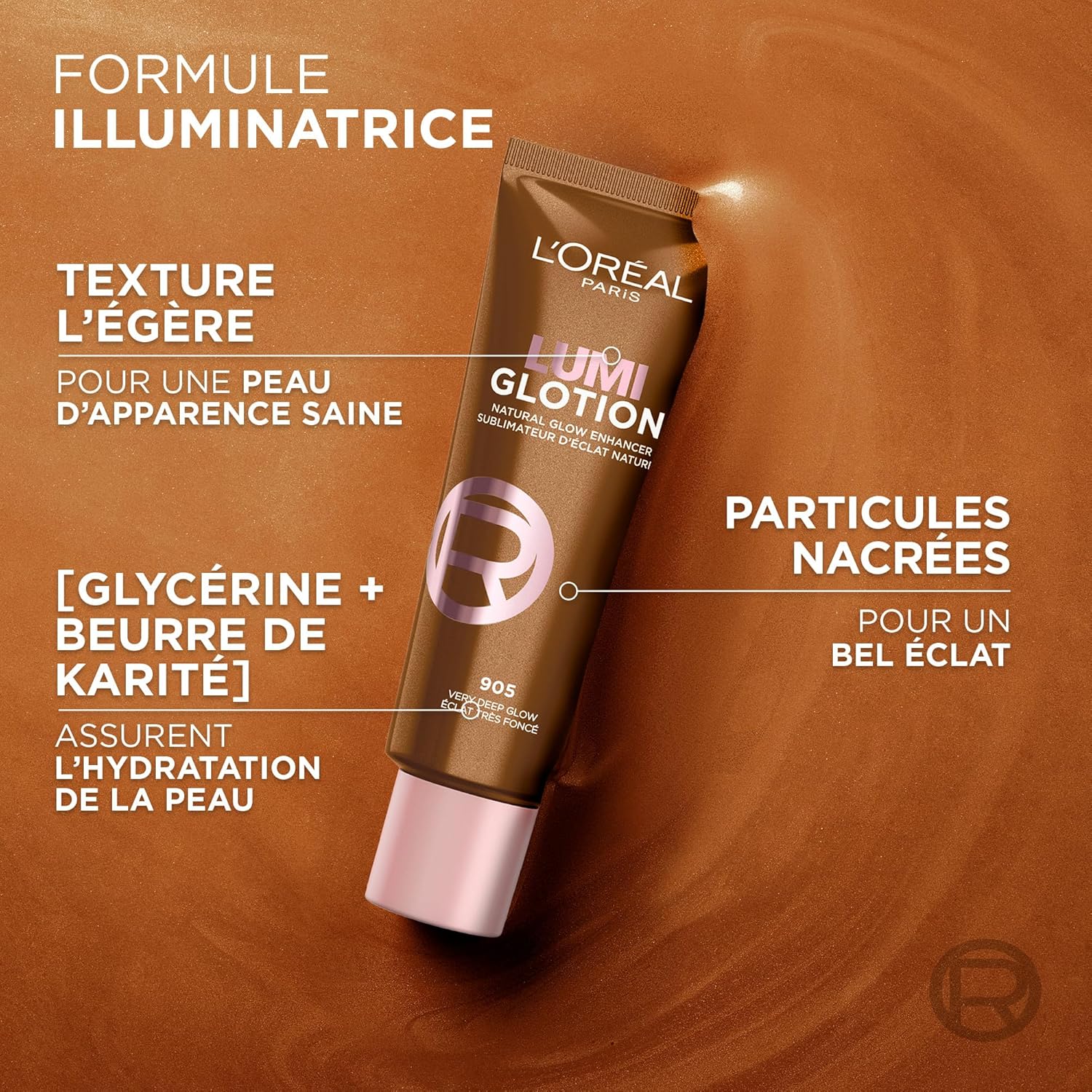 هایلایتر مایع صورت و بدن L’Oréal Paris Perfect Match Lumi Glotion | حاوی گلیسیرین و شیباتر برای درخشش طبیعی پوست (شماره 902)