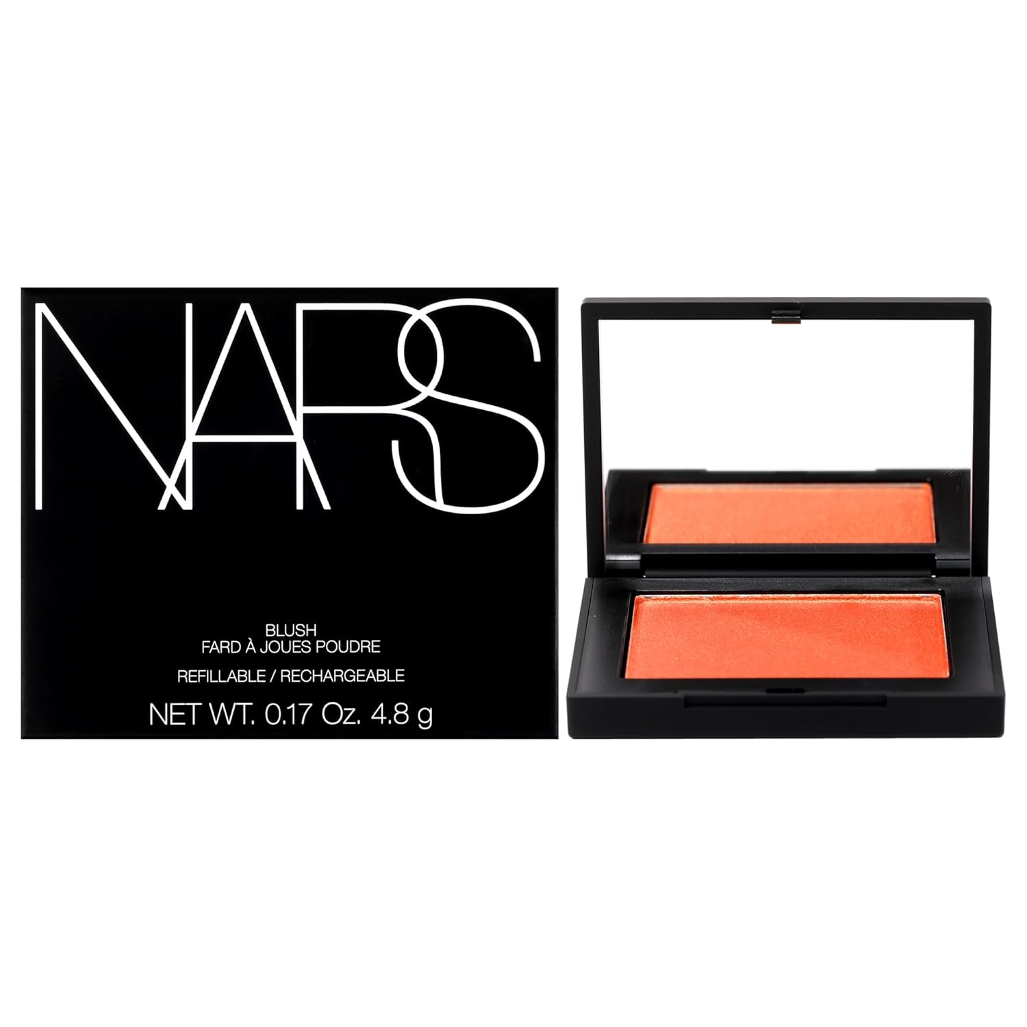 رژگونه پودری Nars Blusher Orgasm | با جلوه درخشان و رنگ صورتی هلویی طبیعی