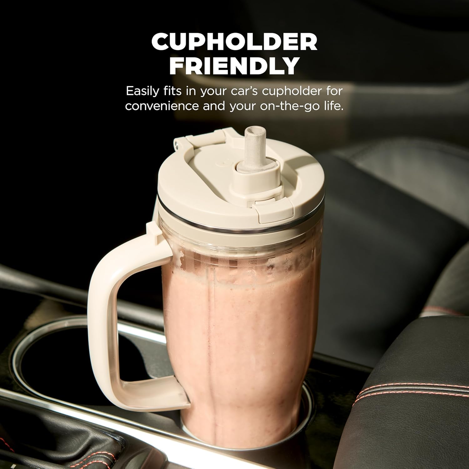 مخلوطکن شخصی Ninja Blendboss با تکنولوژی Auto-iQ | مخصوص اسموتی و نوشیدنیهای یخزده با درب ضدنشت و نی متحرک