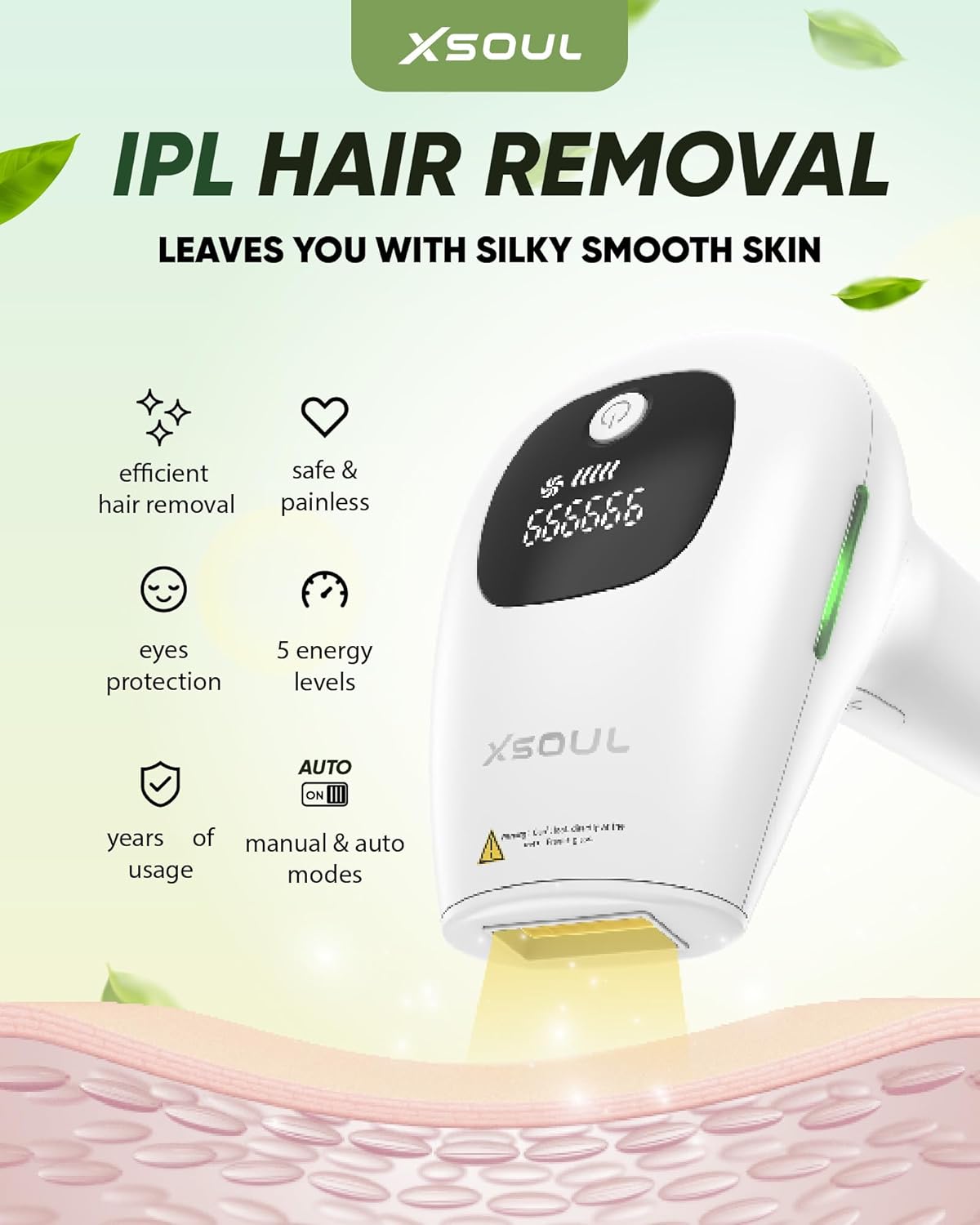 دستگاه لیزر بدن خانگی XSOUL At-Home IPL | فلش و حذف دائمی موهای زائد بدون درد